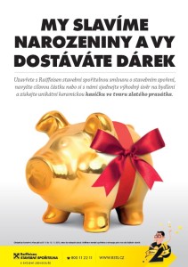 Raiffeisen stavební spořitelna rozdává zlatá prasátka